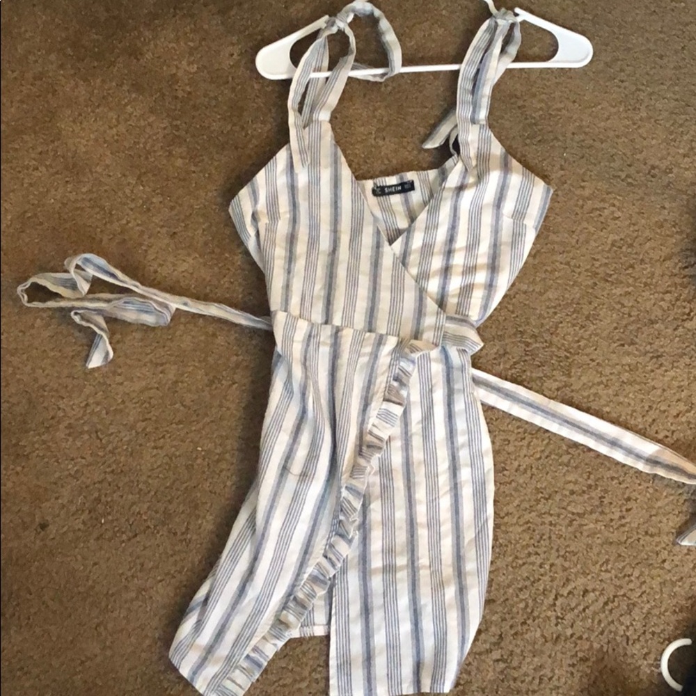 Striped wrap dress
